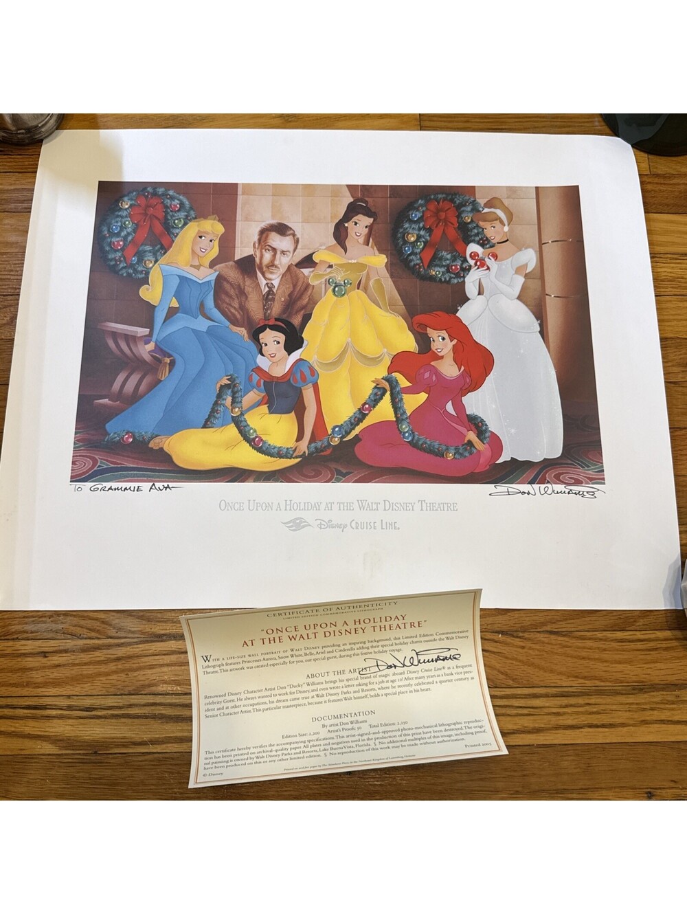 Don "Ducky" Williams DCL "Once Upon a Holiday at the Walt Disney Theatre" signed